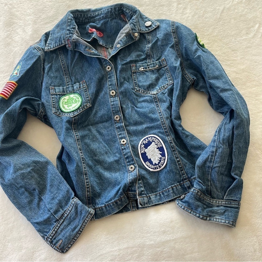 Vintage Shirt Clothing by Bug Blue With Patches